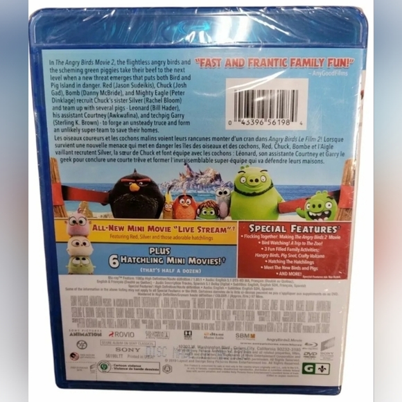 The Angry Birds 2 (Blu-Ray + DVD, 2019) Bilingual - Picture 2 of 5